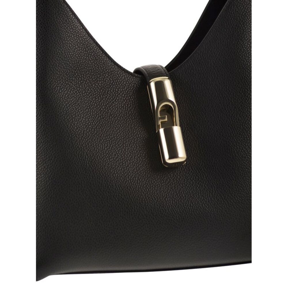 Furla Black Leather Shoulder Bag with Gold Accent - Picture 5 of 11